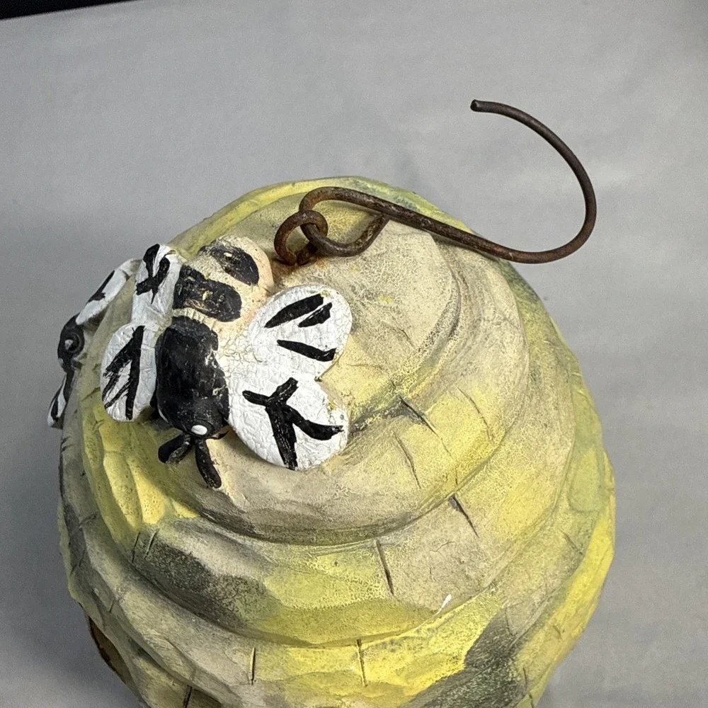 Decorative Beehive Resin Birdhouse with 3D Bees – 8.25